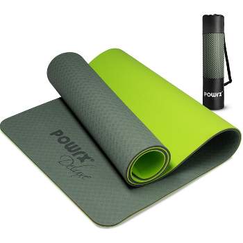 POWRX Yoga Mat with Bag | Exercise mat for workout | Non-slip large yoga  mat for women, 68 x 24 Green, 0.15 Inches Thickness