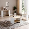 GlasFlength Coffee Tables, Contemporary Circular Coffee Table, Elegant and Functional, Ideal for Open Spaces, Beige, 31.49"*18.3"*18.3" - 2 of 4