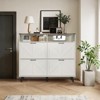Farmhouse Shoe Storage Cabinet With 4 Flip Drawers and Open Storage - Freestanding Narrow Organizer for Entryway, Hallway, Living Room - 3 of 4