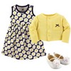 Hudson Baby Infant Girl Cotton Dress, Cardigan and Shoe Set, Daisy 6-Piece - image 2 of 2