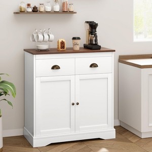 Homhougo Farmhouse Buffet Cabinet with 3 Drawers & 2 Doors, Kitchen Storage Cabinet for Dining Room, Living Room - 1 of 4