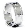 Pompeii3 Mens 8mm 14K White Gold Comfort Wedding Diamond Band - 4 of 4