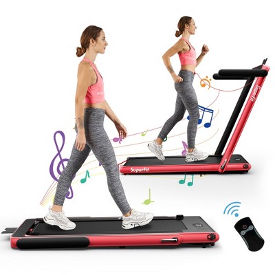 Superfit 2.25hp 2 In 1 Dual Display Folding Treadmill Jogging Machine W/  Speaker : Target