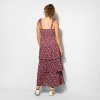 Women's Tiered Maxi A-Line Dress - Wild Fable™ Plum Purple Floral - 3 of 3