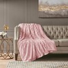 Gulches Blush Serengeti Faux Fur Mink Reversible King Blanket 1 Piece - 2 of 4