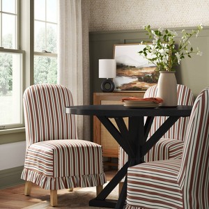 Rounded Back Slipcovered Dining Chair with Ruffle - Threshold™ - 1 of 4