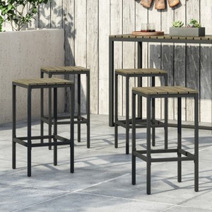 Christopher Knight Home Elkhart Outdoor Modern Industrial Acacia Wood 30 Inch Backless Barstools (Set of 4) - 1 of 4
