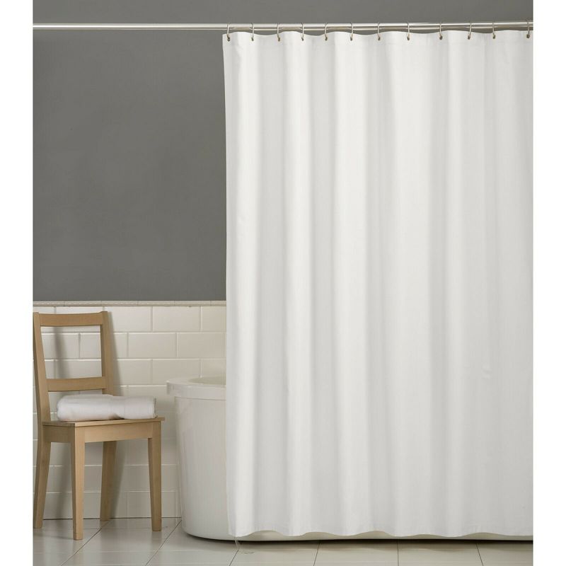GoodGram Deluxe Hotel Fabric Shower Curtain Liner With Metal Grommets, White, 70x72 - 72in. L, 1 of 6