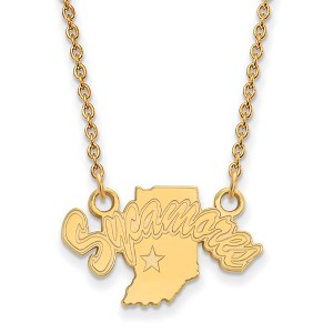 Black Bow Jewelry 10k Yellow Gold Indiana State Sycamores NCAA Necklace 18 Inch - 1 of 4