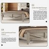 Full Size Farmhouse Platform Bed with Sliding Door Headboard & Charging Station, Nightstand and Chest Storage Set for Bedrooms-Cuddlewood - 3 of 4