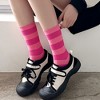 Anna-Kaci Women's 3-Pack Crew Socks with Wide Ribbed Knit and Bold Horizontal Stripe Pattern - 2 of 4