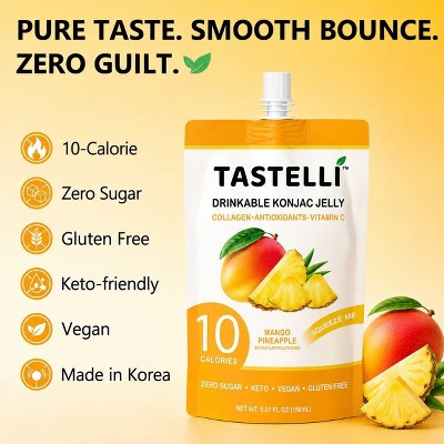 TASTELLI Konjac Jelly Mango Pineapple Pouches - 20.28 fl oz/4ct