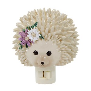 Home Decor 4.5 Inch Hedgehog Pudgy Pal Night Light Spring Flowers Novelty Nightlights - 1 of 3