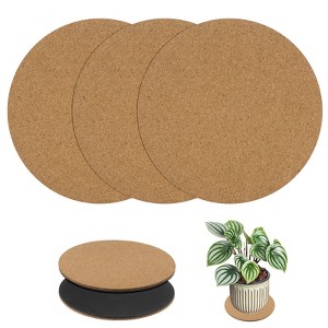 Unique Bargains Multipurpose Durable Lightweight Non-slip Plant Coasters Round - 1 of 4