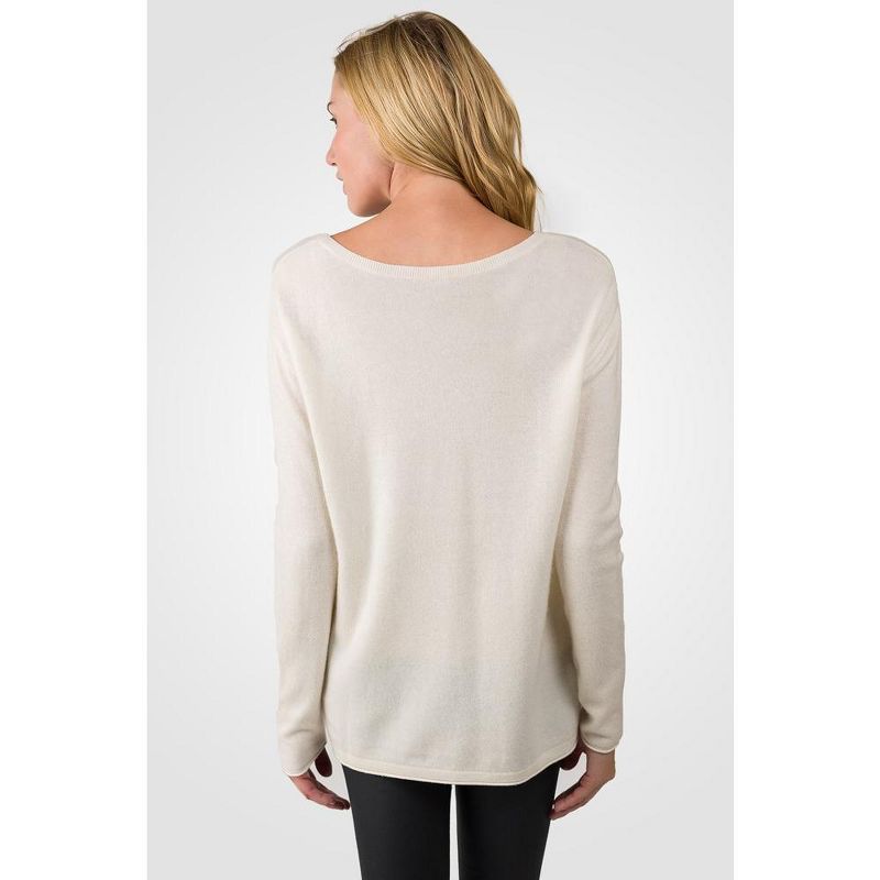 J CASHMERE Women's 100% Cashmere Dolman Sleeve Pullover High Low Sweater, 2 of 5