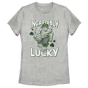 Women's Marvel St. Patrick's Day Hulk Incredibly Lucky T-Shirt - 1 of 4