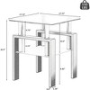 2 Pcs Modern Coffee Table,2-Layers Tempered Glass Accent Side Table,Minimalist Square Side Center Tables,Modern Center Table - 2 of 3