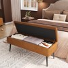 Whizmax Storage Ottoman Bench, Mid-Century Modern Entryway Bedroom Bench, Synthetic Leather with Stitching, Safety Hinges, Loads 680 Lb - 2 of 4