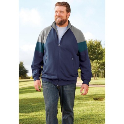 KingSize KS Sport Wicking Color Block Full Zip Track Jacket - L, Navy Colorblock — фото 4