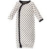 Touched by Nature Baby Girl Organic Cotton Side-Closure Snap Long-Sleeve Gowns 3pk, Heart - 2 of 4
