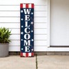 HomeRoots 36" Red White And Blue Americana Wood Welcome Reversible Porch Sign - 2 of 4