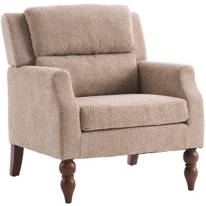 YOUNIKE 30.31” W Oversized Accent Chair Velvet Upholstered Armchair Single Office Chair With Solid Wood Legs for Living Room/Bedroom - 1 of 3