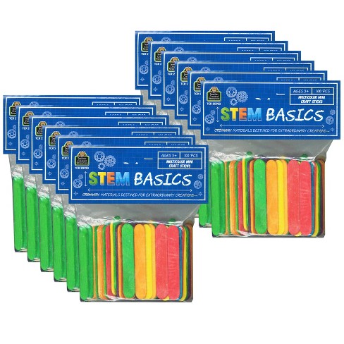 Stem Basics: Mini Craft Sticks, 100 Per Pack, 12 Packs