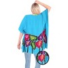 HAPPY BAY Women's Summer Holiday Beachwear Swim Suit Vacation Oversized Loose Party Bathing Suit Cover Ups 1X-2X Blue Leaf - 2 of 3