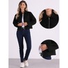 Allegra K Women's Zipper Lapel Collar Two Pockets Long Sleeve Casual Jacket - 2 of 4