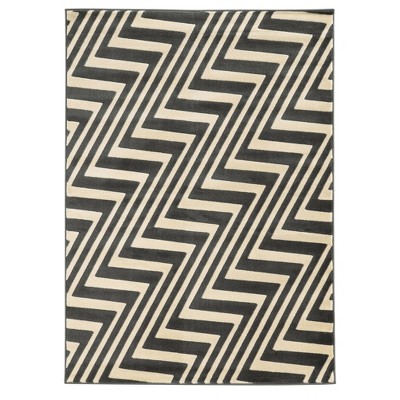 2'x3' Roma ZigZag Accent Rug Charcoal/Gray - Linon