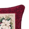 C&F Home 14" x 14" White Poinsettia Needlepoint Pillow - 2 of 4