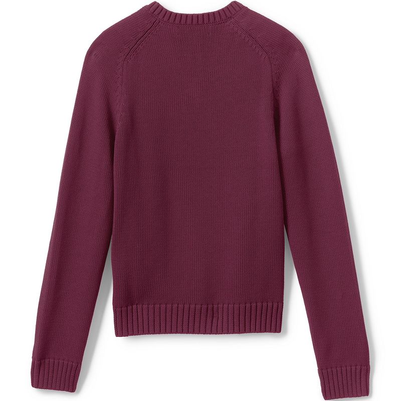 Lands' End School Uniform Kids Cotton Modal V-neck Sweater, 2 of 5