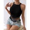 Women's Fringe Sleeveless Tassel Tank Top Slim Fit Summer Tops - 4 of 4