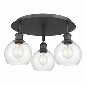 Athens - 3 Light Flush Mount In Industrial Style-8.63 Inches Tall and 17.75 Inches Wide - 1 of 1