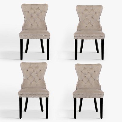 WestinTrends  Velvet Upholstered Tufted Dining Chairs (Set of 4)