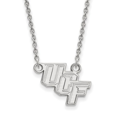 Black Bow Jewelry 10k White Gold Central Florida Knights NCAA Necklace 18 Inch