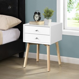 Accent Cabinet Mid-Century Modern with 2 Drawers for Bedroom Storage 15.75" Wide - 3irtyhousy - 1 of 4