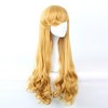 Unique Bargains Women's Halloween Curly Wigs 30" Yellow with Wig Cap - image 3 of 4