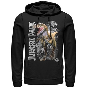 Men's Jurassic Park Raptor Dino Shadows Pull Over Hoodie - 1 of 3