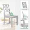 Rustic 5-Piece Extendable Dining Table Set Round Trestle Table and 4 Cross Back Dining Chairs for Kitchen, Dining Room - 4 of 4