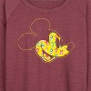 Women's - Disney - Mickey Face Fill Lightweight French Terry Wide Neck Long Sleeve Shirt - 2 of 4