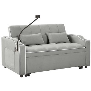 Ridstar Modern Multifunctional Folding Sofa Bed with USB Port, Ashtray and Swivel Phone Holder For Living Room & Bedroom-Gray - 1 of 4