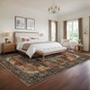 Washable Vintage Rug Non Slip Low Pile Rug Soft Throw Floor Cover Floral Foldable Indoor Carpet for Living Room Bedroom Playroom Nursery - 4 of 4