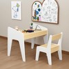 ORRD Kids Wooden Table and Chair Set – White + Natural, Ages 2–8 - 3 of 4