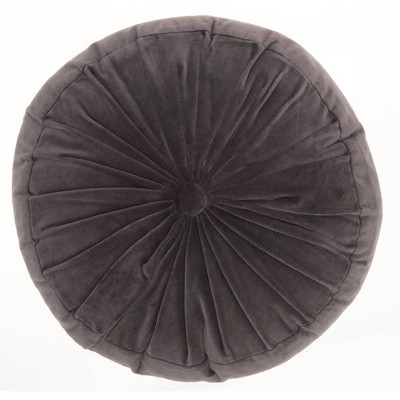 16" Ruched Velvet Round Throw Pillow - Mina Victory