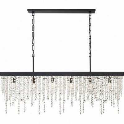 Crystorama Lighting Winham 6 - Light Chandelier in  Black Forged