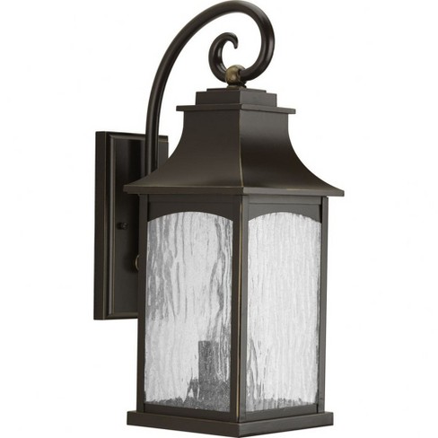 Progress Lighting Maison 2-Light Medium Wall Lantern, Oil Rubbed Bronze, Clear Water Seeded Glass - image 1 of 2