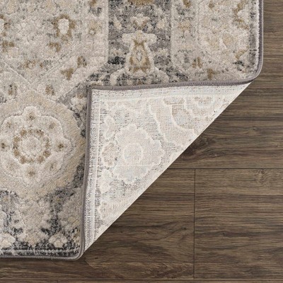 Minoa Black and Beige Medium Pile Polypropylene Area Rug