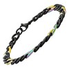 Steeltime Men's two tone stainless steel figaro chain bracelet. Color Options: Blue, Gold, Multi, Silver - 2 of 4