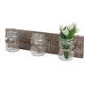 15.7" x 3.7" Rustic Wooden Wall Decor with 3 Glass Jars Worn White/Brown - Stonebriar Collection - image 4 of 4